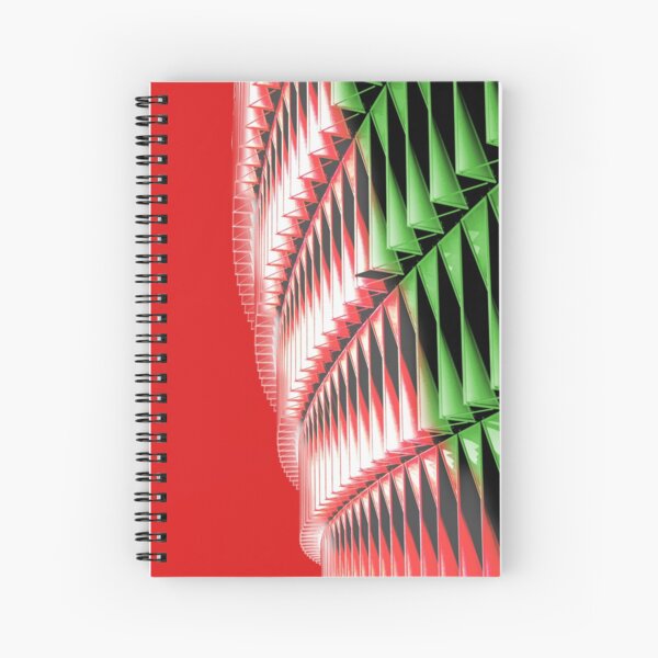 Red green white abstract structure Spiral Notebook
