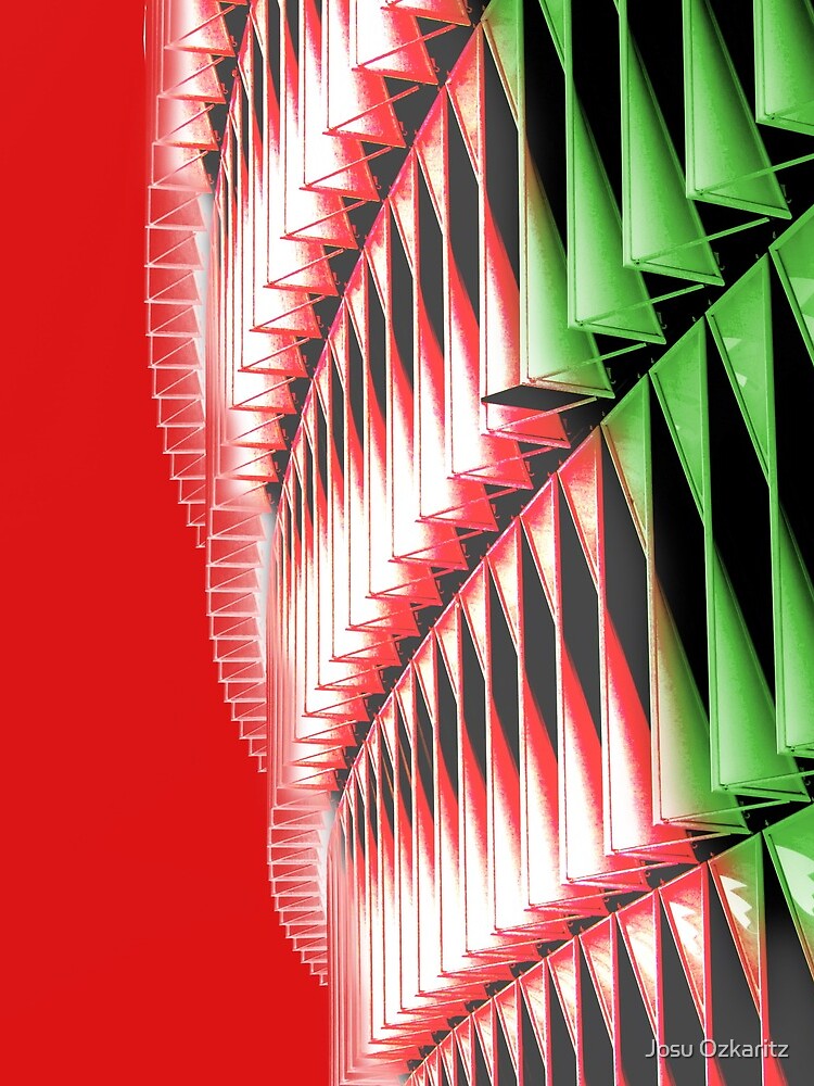 Red green white abstract structure by Joshollywood