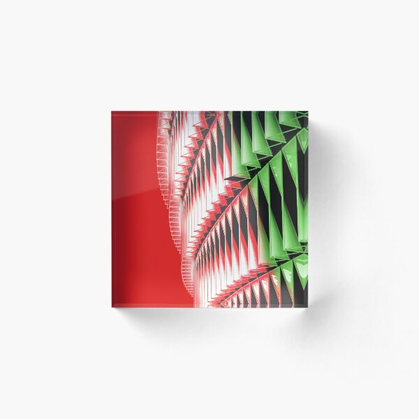 Red green white abstract structure Acrylic Block