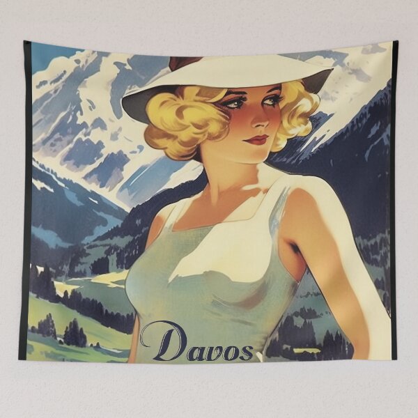 Item preview, Davos, Switzerland, Travel Poster designed and sold by BokeeLee.