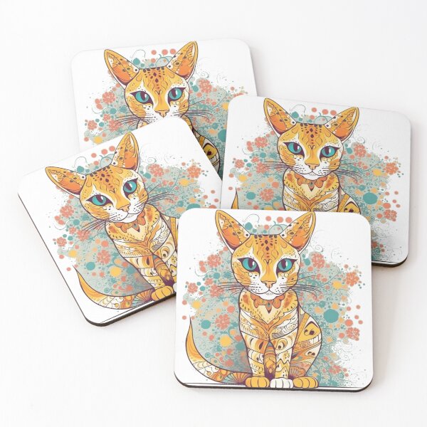 Item preview, WhimsiKat Collection's Hand-Drawn Ocicat Design: Playful & Unique Feline Charm' designed and sold by DooodleGod.