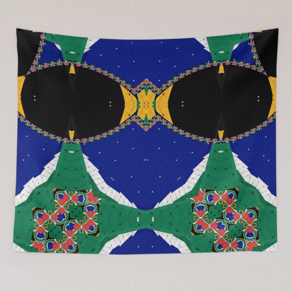 Item preview, Attractive original abstract geometric artwork, inspired by the South African flag in a vintage style. designed and sold by Ralek.