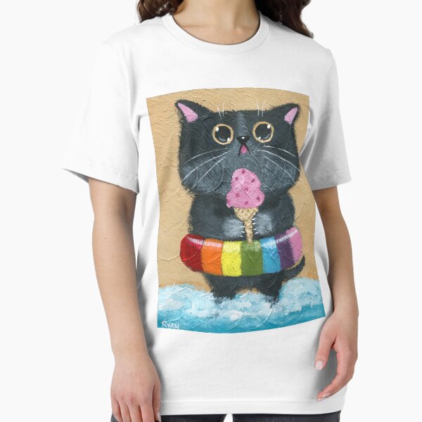 Item preview, At The Beach, Ice Cream Cat designed and sold by KilkennyCat Art.