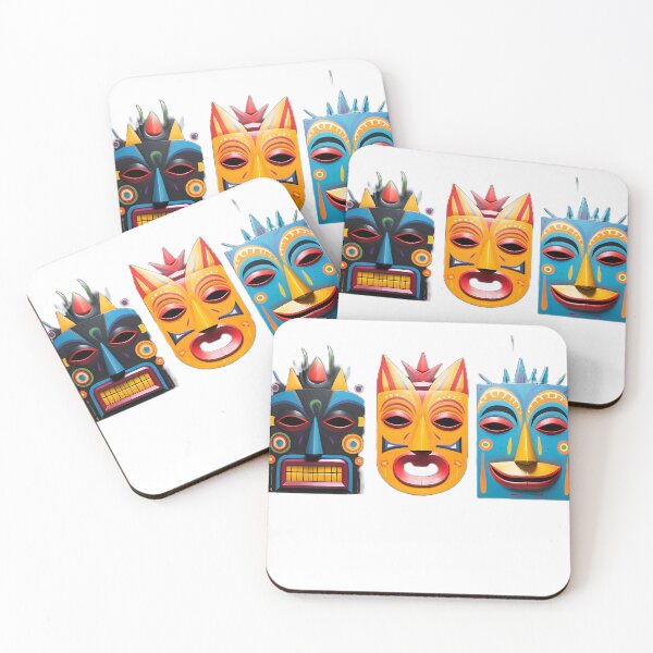 Item preview, Colorful Fiesta De La Tirana Chile Masks designed and sold by tropicaltee.