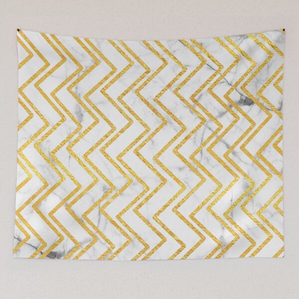 Item preview, Gold + White Marble Zig-Zag Pattern (1)  designed and sold by lewbarberdesign.