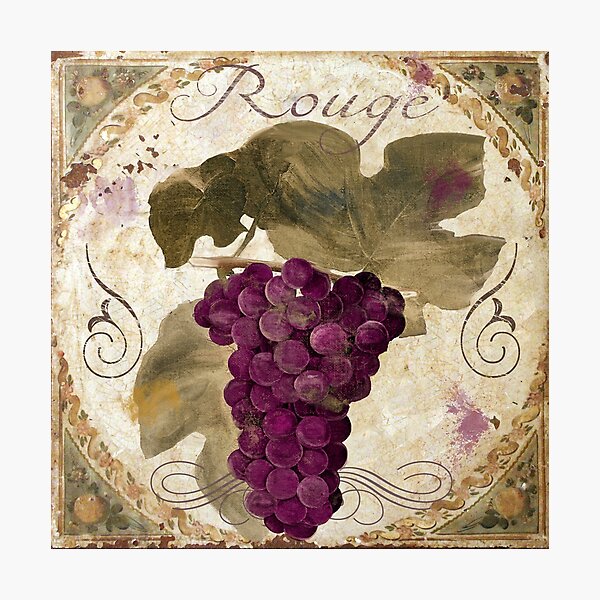 Item preview, Tuscan Table Rouge Wine Grapes designed and sold by Sasha Art Gallery.