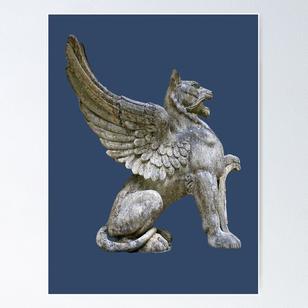 Item preview, Winged lion stone statue  designed and sold by Susan Gallup.