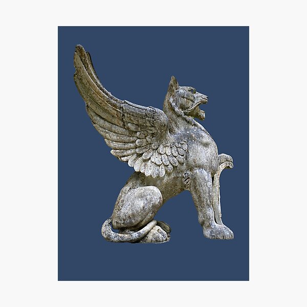Item preview, Winged lion stone statue  designed and sold by Susan Gallup.