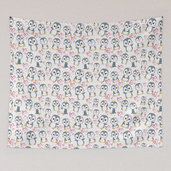 Item preview, Penguin Paradise: Pink Bow Dots designed and sold by derrslogcabin.