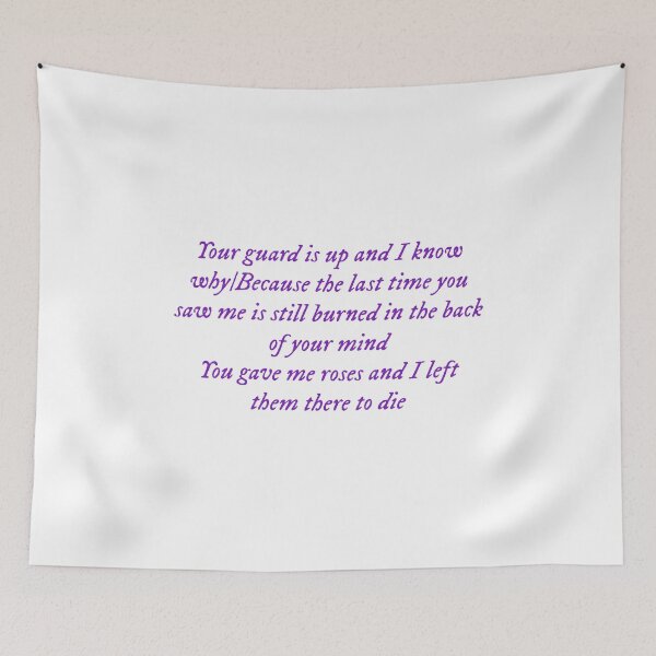 Item preview, Your guard is up and I know why. Because the last time you saw me is still burned in the back of your mind/You gave me roses and I left them there to die TV designed and sold by DelfisArt.