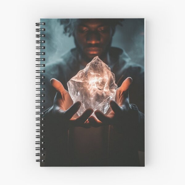 Item preview, black man hand holding glowing crystal surrounded by smoke designed and sold by posh1987.