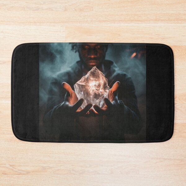 Item preview, black man hand holding glowing crystal surrounded by smoke designed and sold by posh1987.