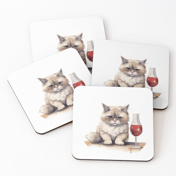 Item preview, Sad Cat_Cat and Wine_WaterColor designed and sold by LynnePham.