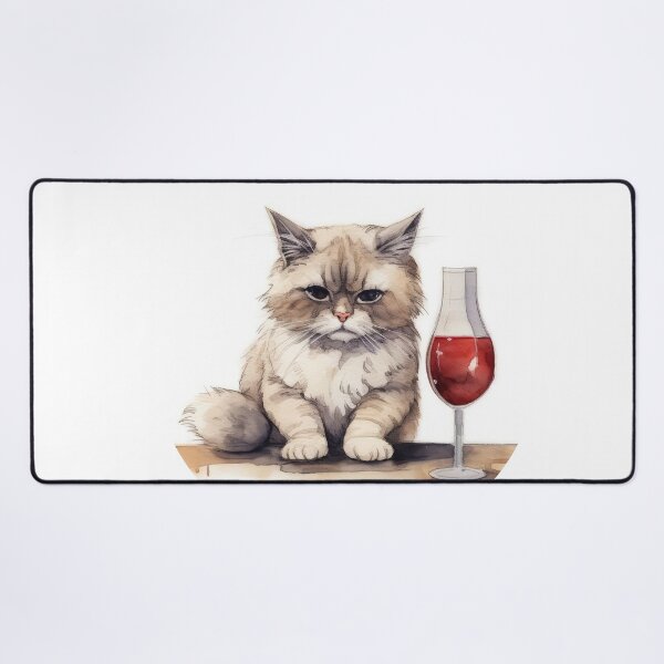 Item preview, Sad Cat_Cat and Wine_WaterColor designed and sold by LynnePham.