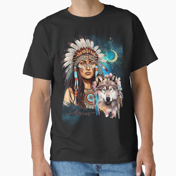 Item preview, Native American girl and wolf  designed and sold by U-mule.