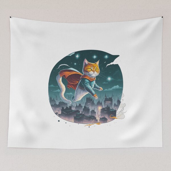 Item preview, Super Hero Cat Cartoon Bali Color | Unique Cat Lover Gift Idea designed and sold by MaFleiva.