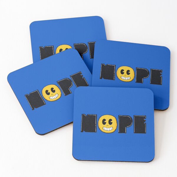 Item preview, NOPE, Funny cartoony smiling face designed and sold by VibeInkDesign.