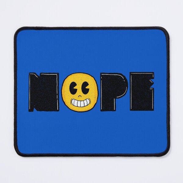 Item preview, NOPE, Funny cartoony smiling face designed and sold by VibeInkDesign.