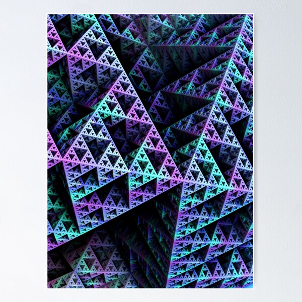 Item preview, "Lavender & Ice" Sierpinski Fractal Art Landscape designed and sold by ChaosEmporium.