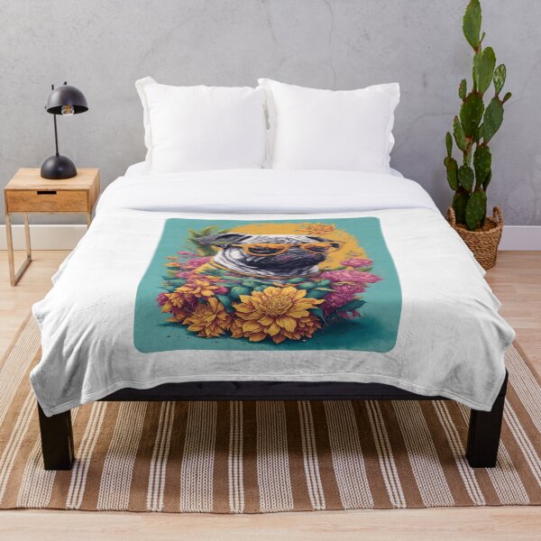 Item preview, Pug in flowers designed and sold by Pug-Obsession.