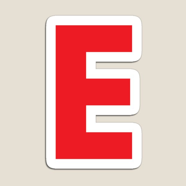 Graffiti Initial Letter E with 👑' Rectangle Magnet