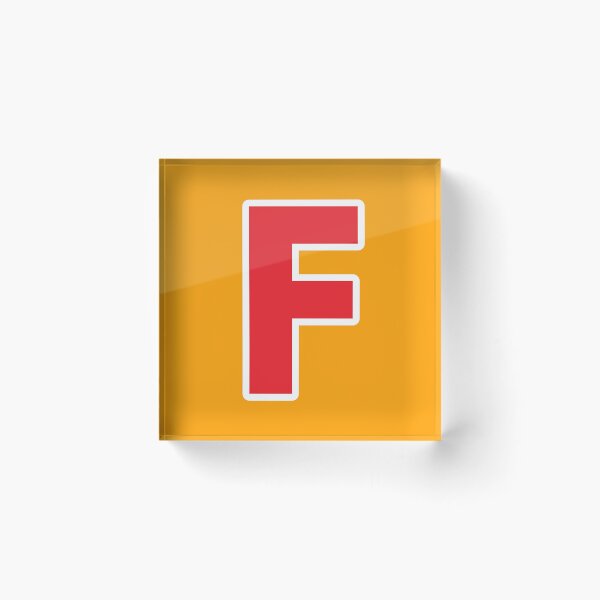 Item preview, F — Initial — The Letter F — Red and White designed and sold by GoodSequel.