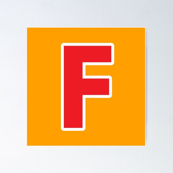 Item preview, F — Initial — The Letter F — Red and White designed and sold by GoodSequel.