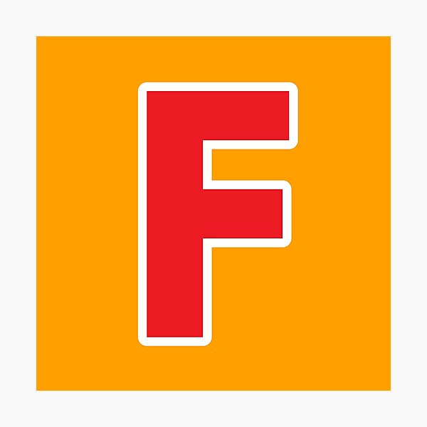 Item preview, F — Initial — The Letter F — Red and White designed and sold by GoodSequel.