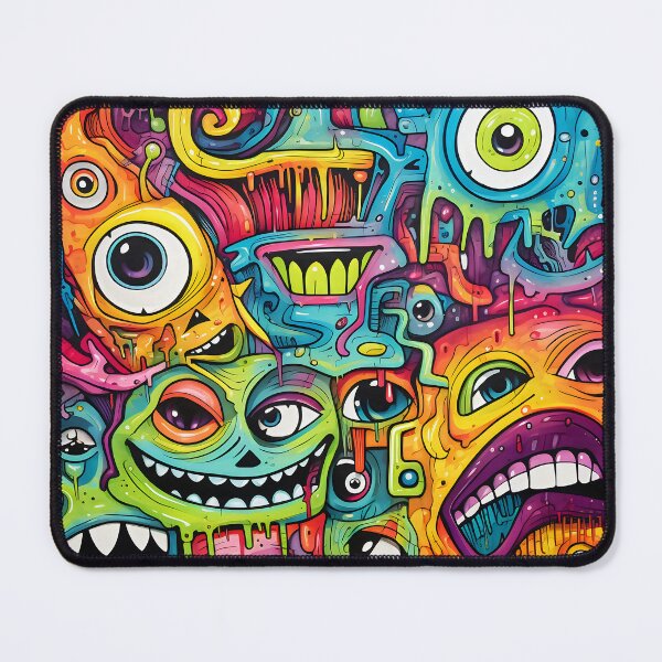 Item preview, Cosmic Portal VI: A Psychedelic Mural of Alien Creatures and Chaotic Doodles in Vibrant Colors. designed and sold by InsaneLEDP.