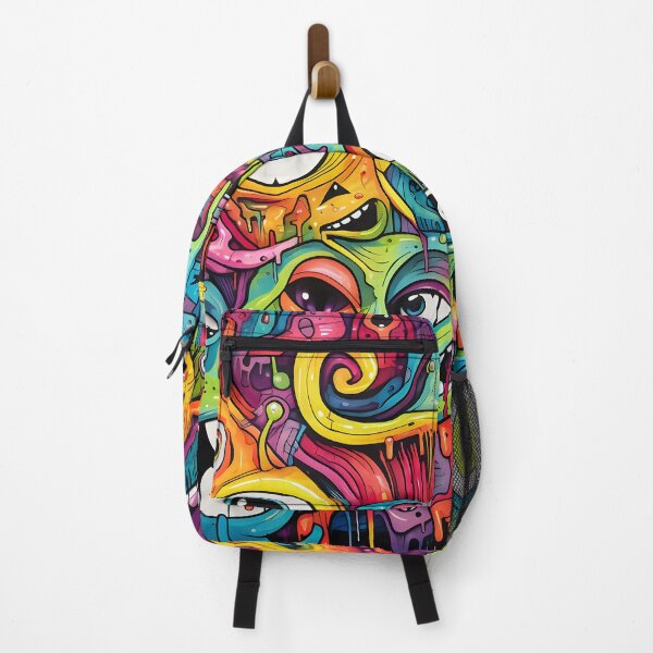 Item preview, Cosmic Portal VI: A Psychedelic Mural of Alien Creatures and Chaotic Doodles in Vibrant Colors. designed and sold by InsaneLEDP.