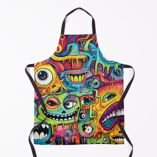 Item preview, Cosmic Portal VI: A Psychedelic Mural of Alien Creatures and Chaotic Doodles in Vibrant Colors. designed and sold by InsaneLEDP.