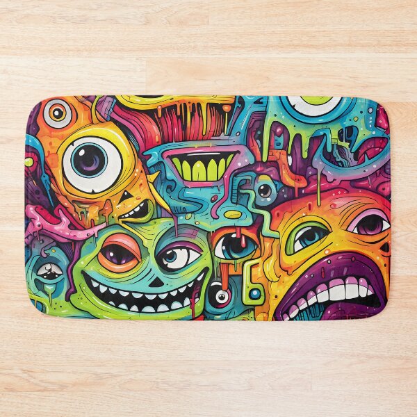 Item preview, Cosmic Portal VI: A Psychedelic Mural of Alien Creatures and Chaotic Doodles in Vibrant Colors. designed and sold by InsaneLEDP.