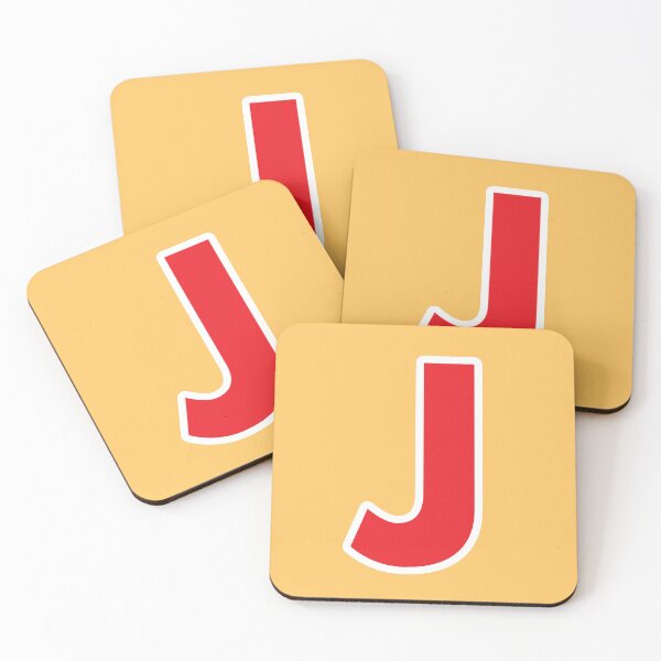 Item preview, J — Initial — The Letter J — Red and White designed and sold by GoodSequel.