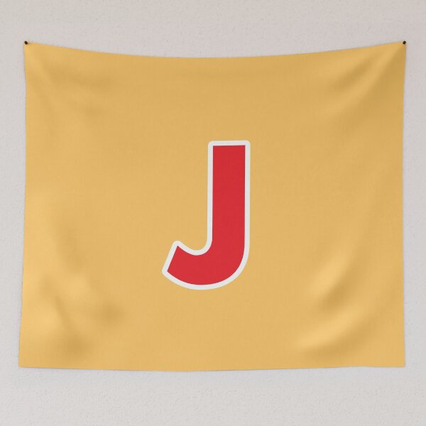 Item preview, J — Initial — The Letter J — Red and White designed and sold by GoodSequel.