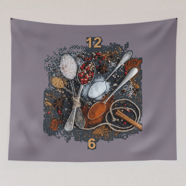 Item preview, Kitchen Spices Wall Clock Clock 	 designed and sold by njorpnkt0.