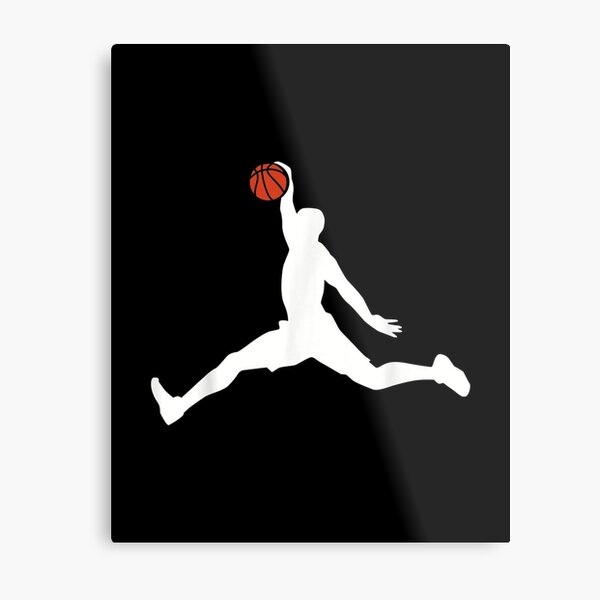 Michael Jordan Dunk Silhouette, Red Circle Poster for Sale by