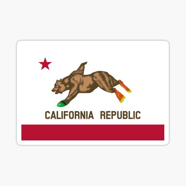 Bodysurfing California Bear Sticker