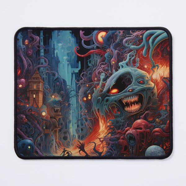 Item preview, Cosmic Portal VII: A Psychedelic Mural of Alien Creatures and Chaotic Doodles in Vibrant Colors. designed and sold by InsaneLEDP.