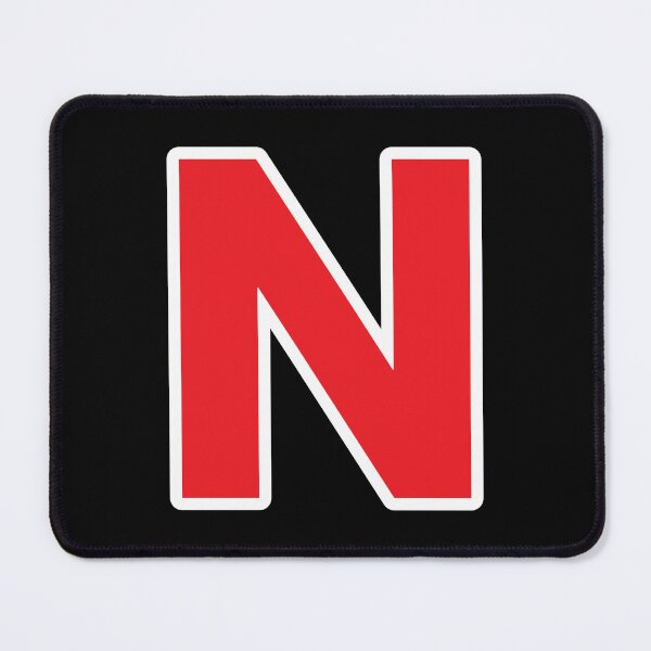 Item preview, N — Initial — The Letter N — Red and White designed and sold by GoodSequel.