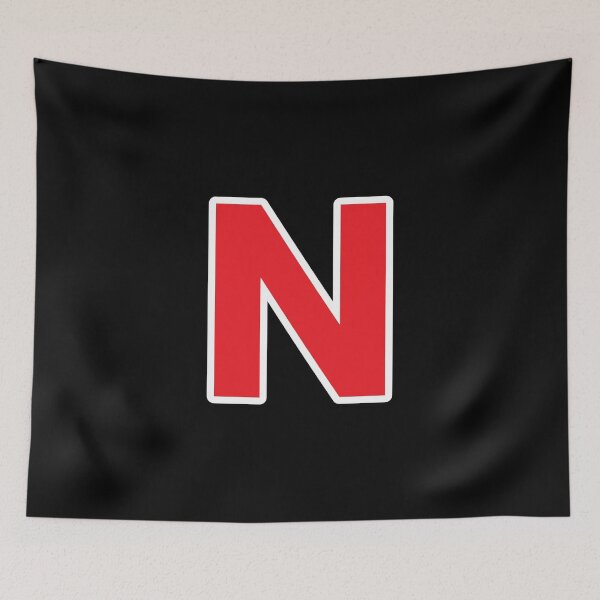 Item preview, N — Initial — The Letter N — Red and White designed and sold by GoodSequel.
