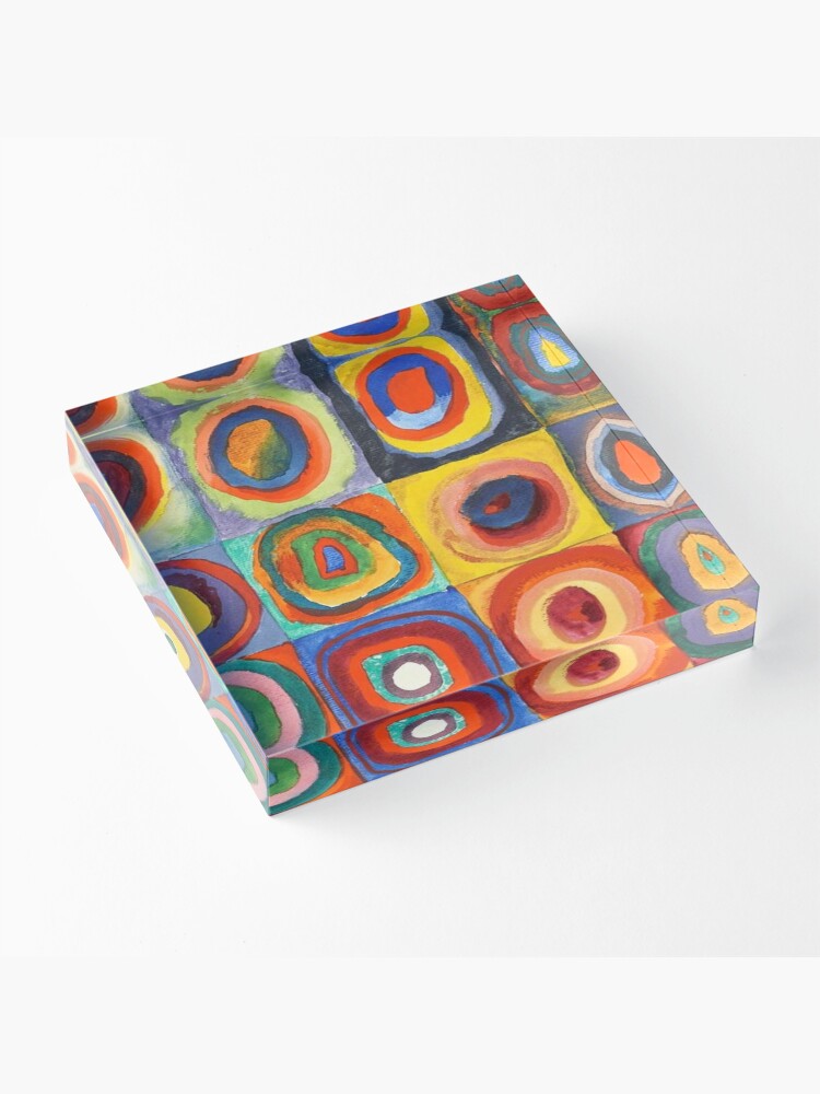 Alternate view of Kandinsky - Squares with Concentric Circles Acrylic Block
