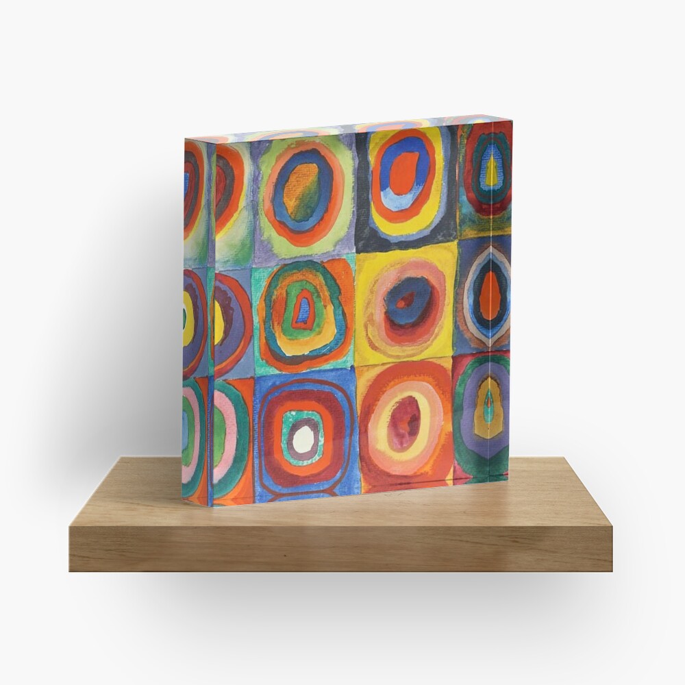 Kandinsky - Squares with Concentric Circles Acrylic Block
