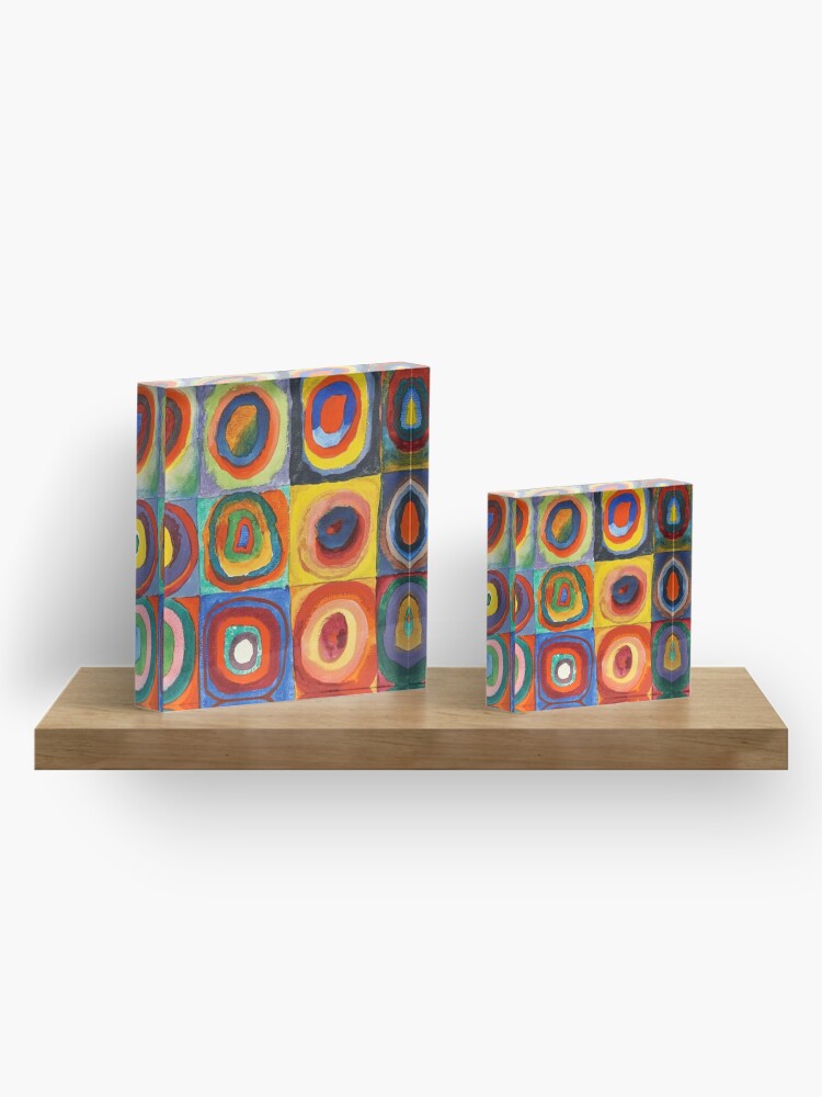 Alternate view of Kandinsky - Squares with Concentric Circles Acrylic Block