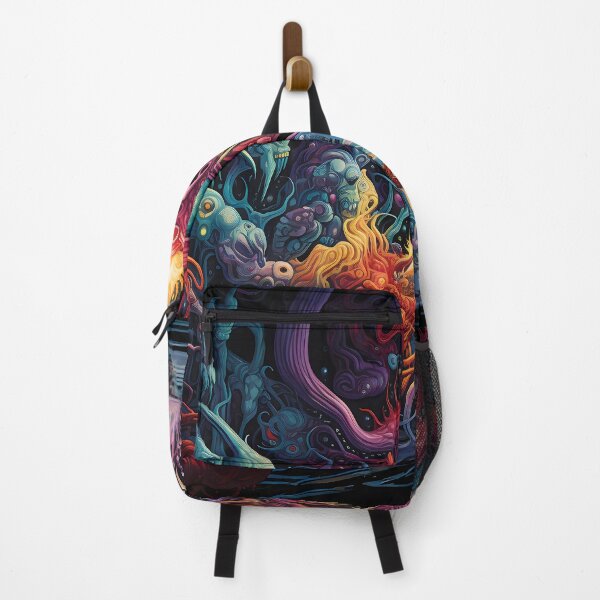 Item preview, Cosmic Portal VIII: A Psychedelic Mural of Alien Creatures and Chaotic Doodles in Vibrant Colors. designed and sold by InsaneLEDP.