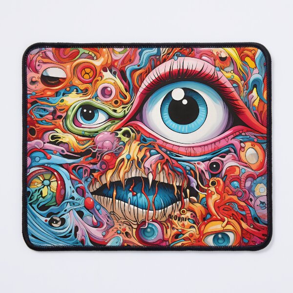 Item preview, Cosmic Portal IX: A Psychedelic Mural of Alien Creatures and Chaotic Doodles in Vibrant Colors. designed and sold by InsaneLEDP.