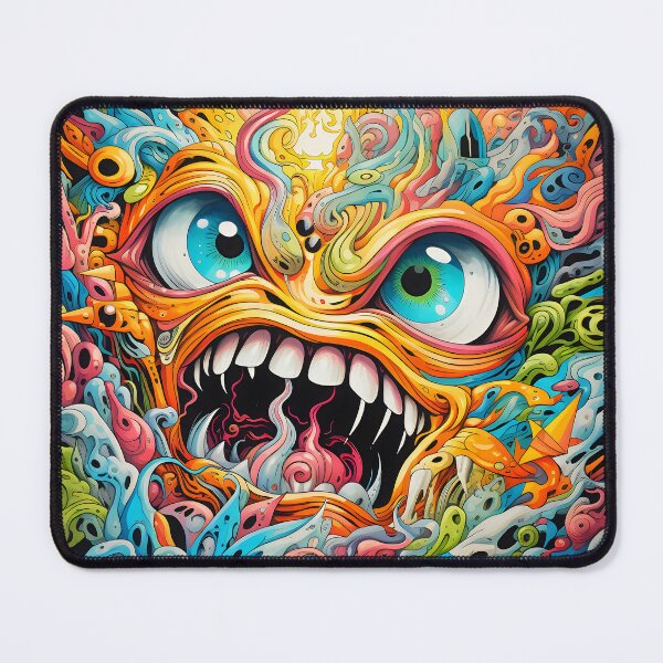 Item preview, Cosmic Portal XI: A Psychedelic Mural of Alien Creatures and Chaotic Doodles in Vibrant Colors. designed and sold by InsaneLEDP.