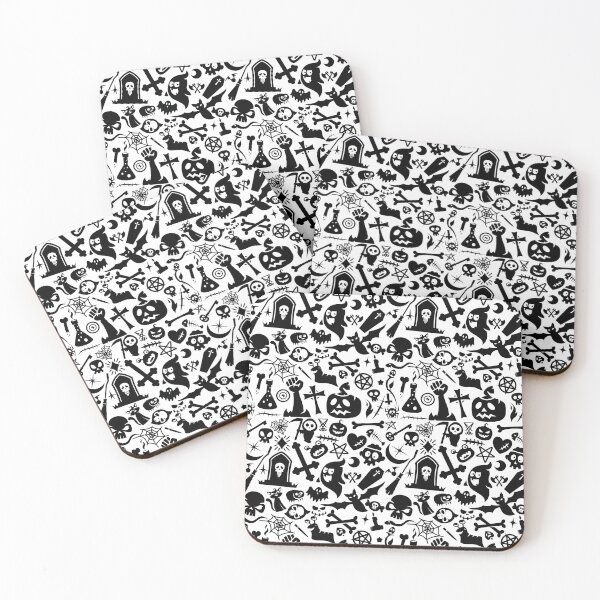 Item preview, Cute Spooky Halloween Collage Pattern designed and sold by HalfCat.