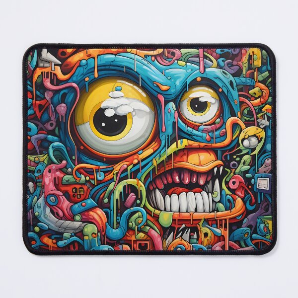 Item preview, Cosmic Portal XII: A Psychedelic Mural of Alien Creatures and Chaotic Doodles in Vibrant Colors. designed and sold by InsaneLEDP.