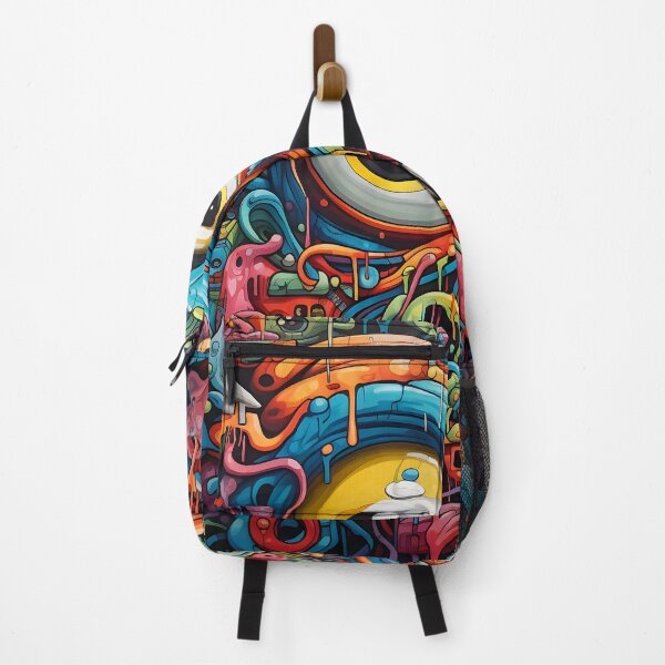 Item preview, Cosmic Portal XII: A Psychedelic Mural of Alien Creatures and Chaotic Doodles in Vibrant Colors. designed and sold by InsaneLEDP.