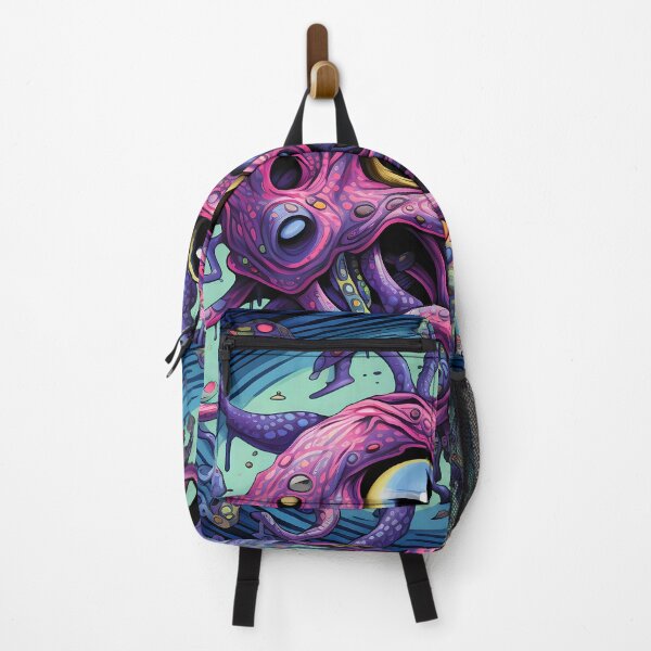 Item preview, Cosmic Portal XIII: A Psychedelic Mural of Alien Creatures and Chaotic Doodles in Vibrant Colors. designed and sold by InsaneLEDP.